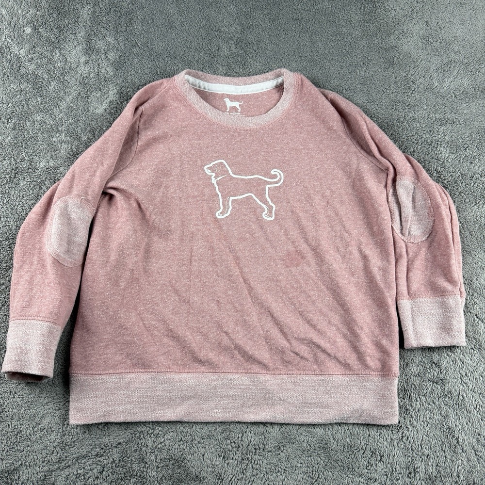 Victoria's Secret‎ Pink Sweater Womens Medium Crewneck Pullover Love Pink Dog